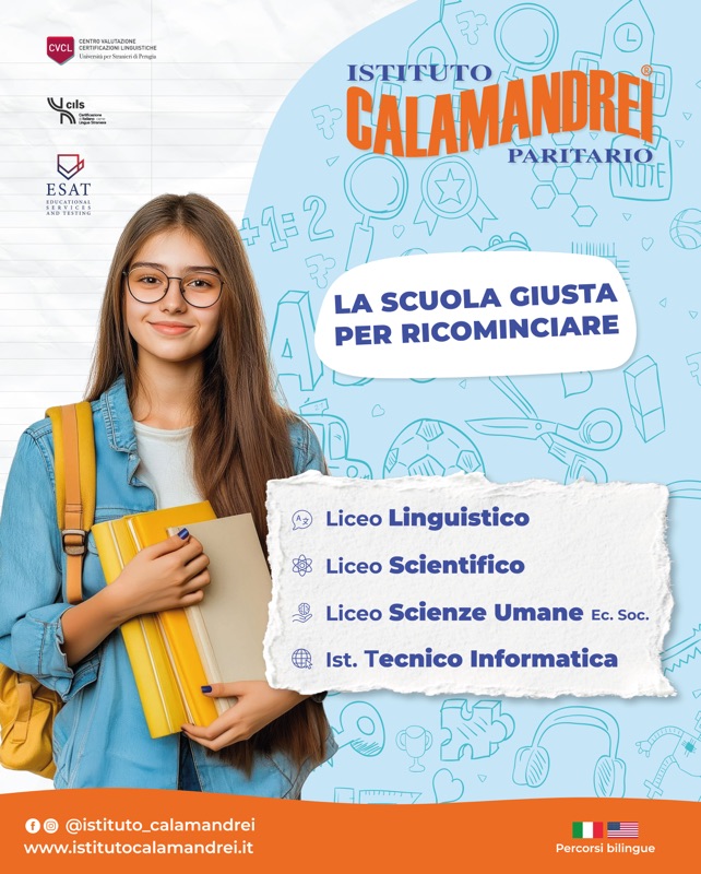 La scuola giusta per ricominciare, grafica per Istituto Calamandrei Paritario
